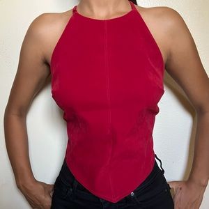 Red velvet crop top